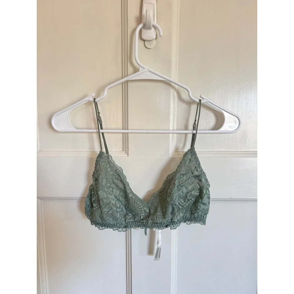 Free People Mya sage green lace bralette size medium